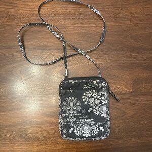 Vera Bradley Black & White Floral Crossbody Phone Pouch